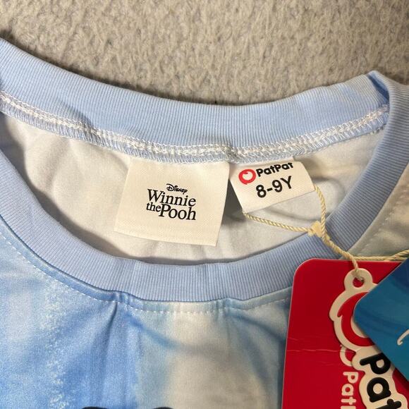 Winnie The Pooh Tee Youth 8-9 Blue White Tie-Dye Disney PatPat T-Shirt NEW - Picture 3 of 9
